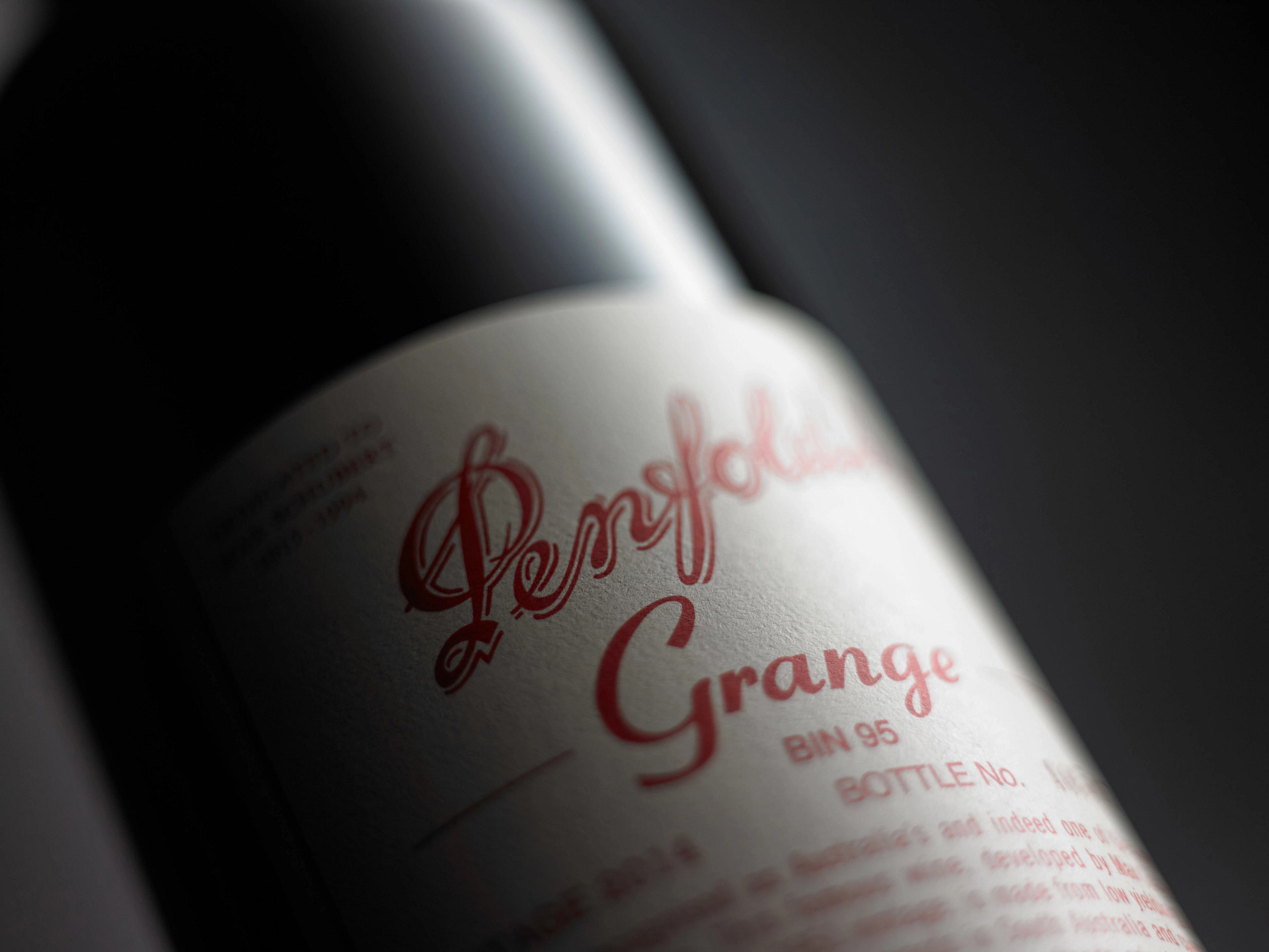 Penfolds Grange wine label Close up | 2023